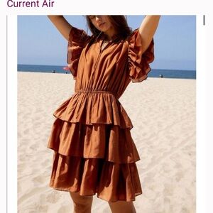 ⚡️CURRENT AIR⚡️ Flutter Sleeve Tiered mini dress L —NWT